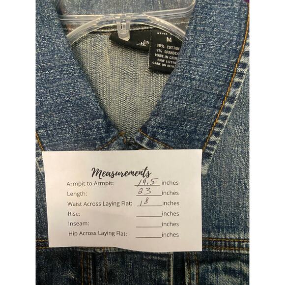 Willi Smith women’s blue Jean button up jacket or shirt size medium - Picture 3 of 8